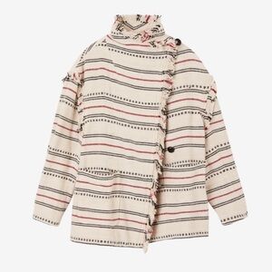 Isabel Marant Josialo Belted Frayed Cotton-blend Jacquard Coat